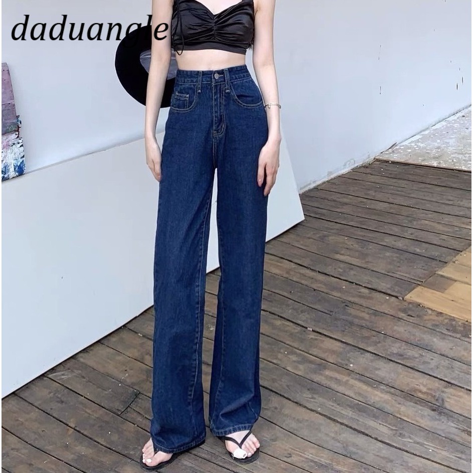 Ảnh Quần jean Daduhey lưng cao dáng rộng size lớn thời trang phong cách Hàn Quốc mới cho nữ 4