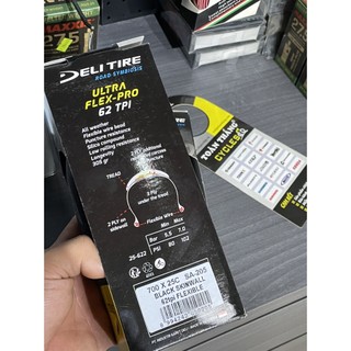 Vỏ/ Lốp Xe Đạp Road Deli Ultra Flex-Pro 700x23-25-28C SA-025 Black SkinWall Gấp Gọn,Talon Mềm Áp Suất 80-102PSI 62TPI