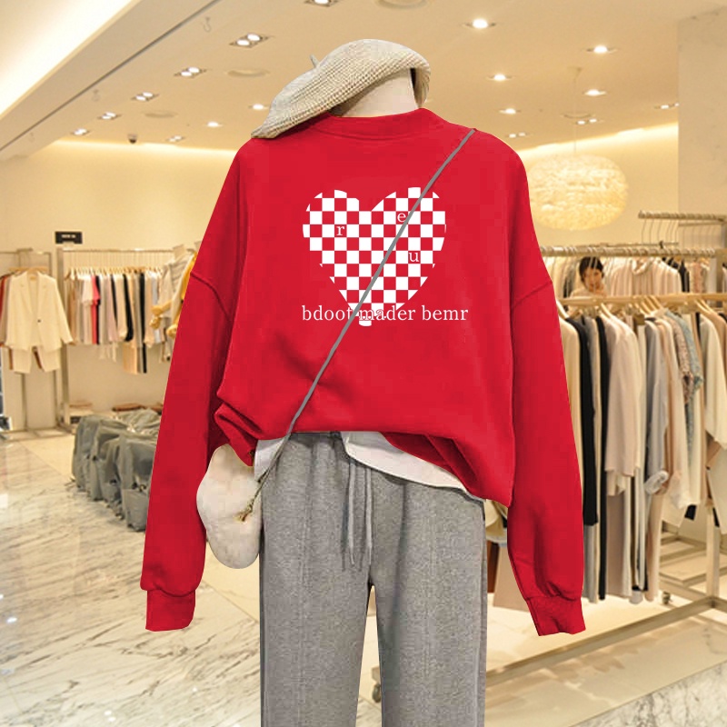 Áo Sweater Nam/Nữ HappyFamily Màu Xanh Rêu Hình Trái tim bdoot mader bemr Chất Nỉ Da Cá 100 Cao Cấp