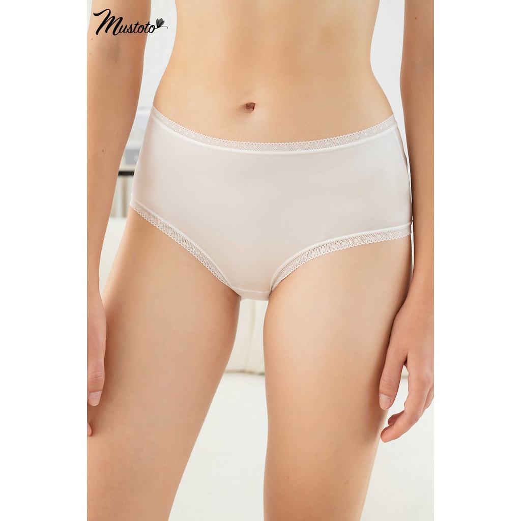 Ảnh Quần Lót Nữ Mustoto Lưng Cao Viền Ren Mềm Mịn Siêu Thoải Mái (MQ31) 3