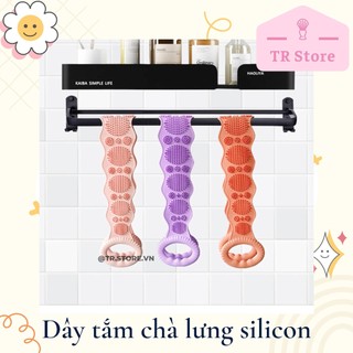 Dây tắm chà lưng silicon 2 mặt dụng cụ vệ sinh tẩy da chết cơ thể