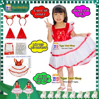 ĐẦM CÁNH TIÊN HOÀNG CUNG ĐẦM NOEL CHO BÉ GÁI TỪ 1 - 8 TUỔI CAO CẤP - BỘ ĐẦM NOEL GIÁNG SINH CHO BÉ GÁI