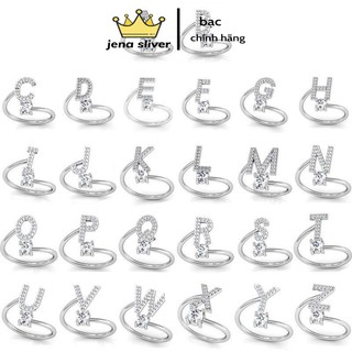 nhẫn chữ cái đính đá , free size , ai đeo cũng vừa đẹp - jena sliver