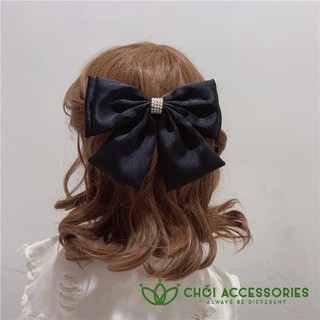 Cặp tóc nơ lụa cặp tóc nữ tính phối hạt trai Chồi accessories phong cách thời trang Hàn Quốc - Y106