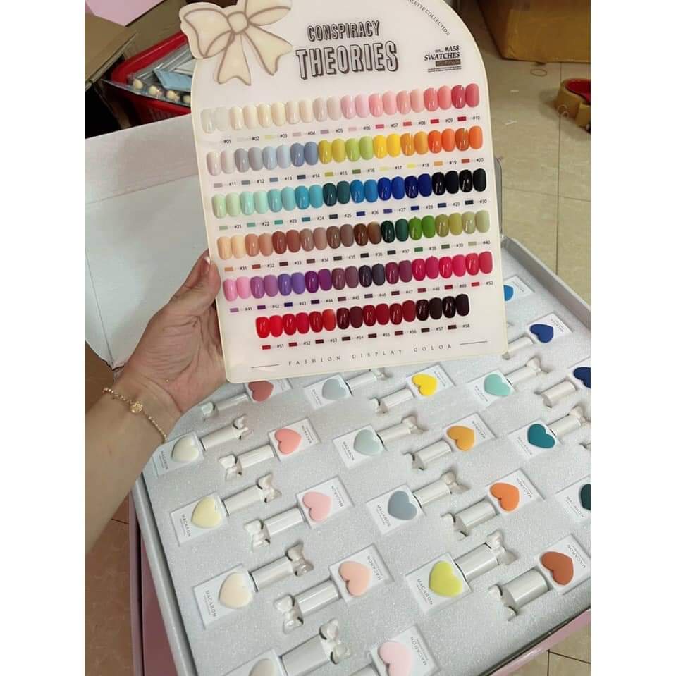 Set sơn gel 58 màu MACARON , set sơn trái tim nắp chai hình nơ - tặng ...