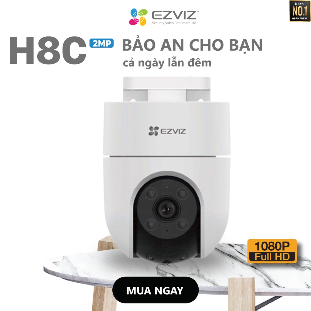 Ảnh camera ip wifi ezviz h8c pro độ phân giải 3M - 2K có màu ban đêm , báo động còi hú 2