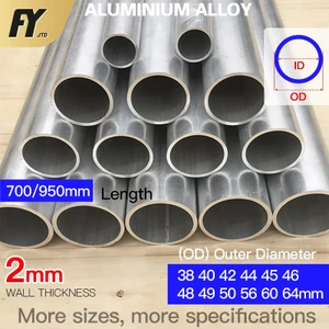 Ống Nhôm Thẳng Dài 2mm OD 38-64mm 700mm 950mm 38 40 42 44 45 46 48 49 50 56 60 64mm