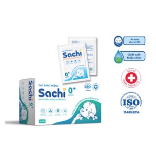 Gạc răng miệng Sachi - Rơ lưỡi, Vệ sinh răng miệng cho bé - 5 gói