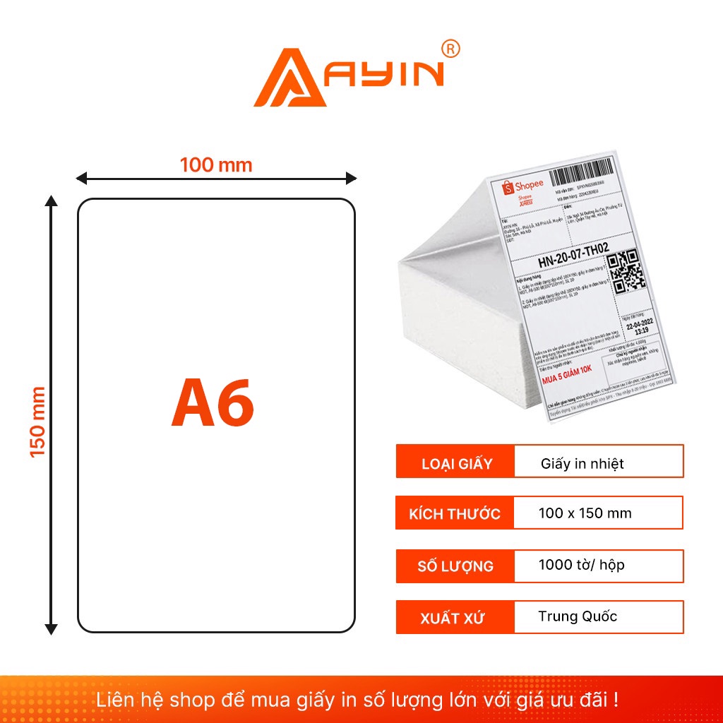 [COMBO 5-10 TỆP] Giấy In Nhiệt A6 A7 Tệp 500 Tờ, Giấy In Đơn Shopee, In ...