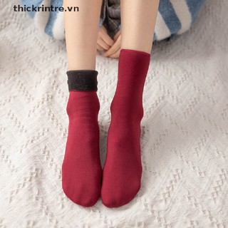 1 Đôi Vớ Len Cashmere Mềm Dày Giữ Ấm Màu Trơn Thời Trang Mùa Đông Cho Nữ