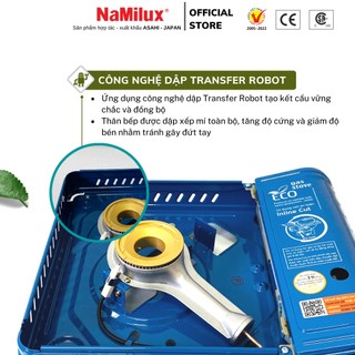 Bếp Gas Mini (Bếp Gas Du Lịch) NaMilux NH-P2911PS (Màu Xanh)│Van Inline Cut│Công Suất 2.6 Kw - Hàng Chính Hãng