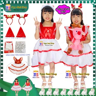 ĐẦM CÁNH TIÊN HOÀNG CUNG ĐẦM NOEL CHO BÉ GÁI TỪ 1 - 8 TUỔI CAO CẤP - BỘ ĐẦM NOEL GIÁNG SINH CHO BÉ GÁI