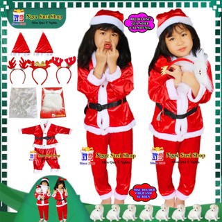 [TẶNG NÓN] BỘ ĐỒ ÔNG GIÀ NOEL CHO BÉ TỪ 1 - 10 TUỔI CHẤT VẢI NHUNG CAO CẤP - QUẦN ÁO ÔNG GIÀ NOEL CHO BÉ