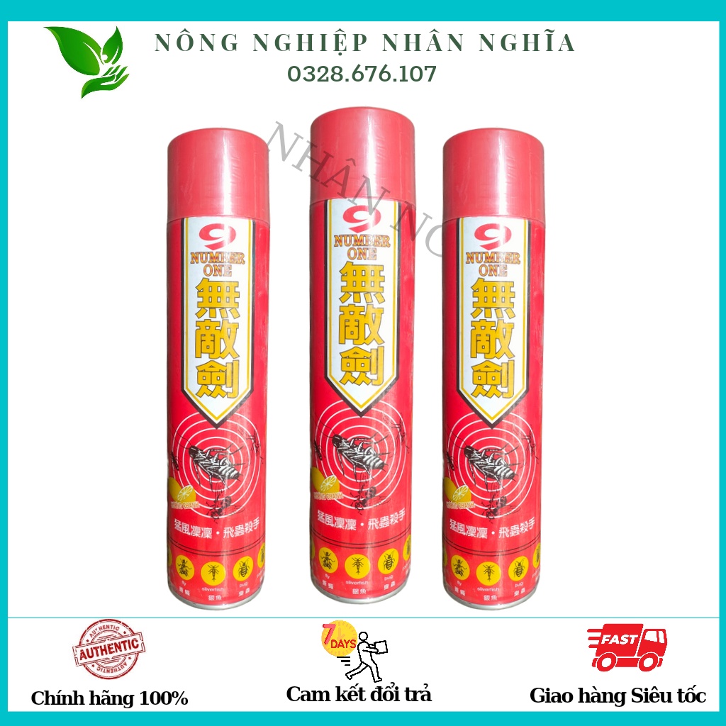 Xịt diệt côn trùng ruồi muỗi kiến gián và mối mọt số 9 feng meng 600ml ...