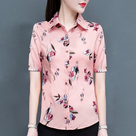 Của TÔI In Hoa Hồng Bud In Ve Áo Thường Ngày Hoa Mai Tay Ngắn Màu Vàng Hoa Mai Thời Trang Voan Thoáng Khí Áo Sơ Mi