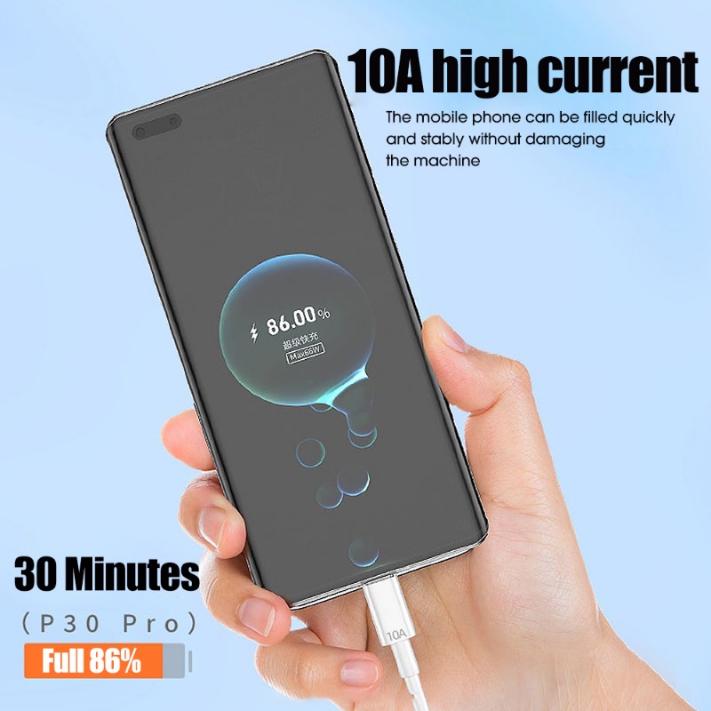 Cáp sạc nhanh 10A Type-C USB-C Dây sạc bền 0,25 / 1 / 1.5 / 2m cho Android Samsung Xiaomi Phụ kiện điện thoại sạc nhanh