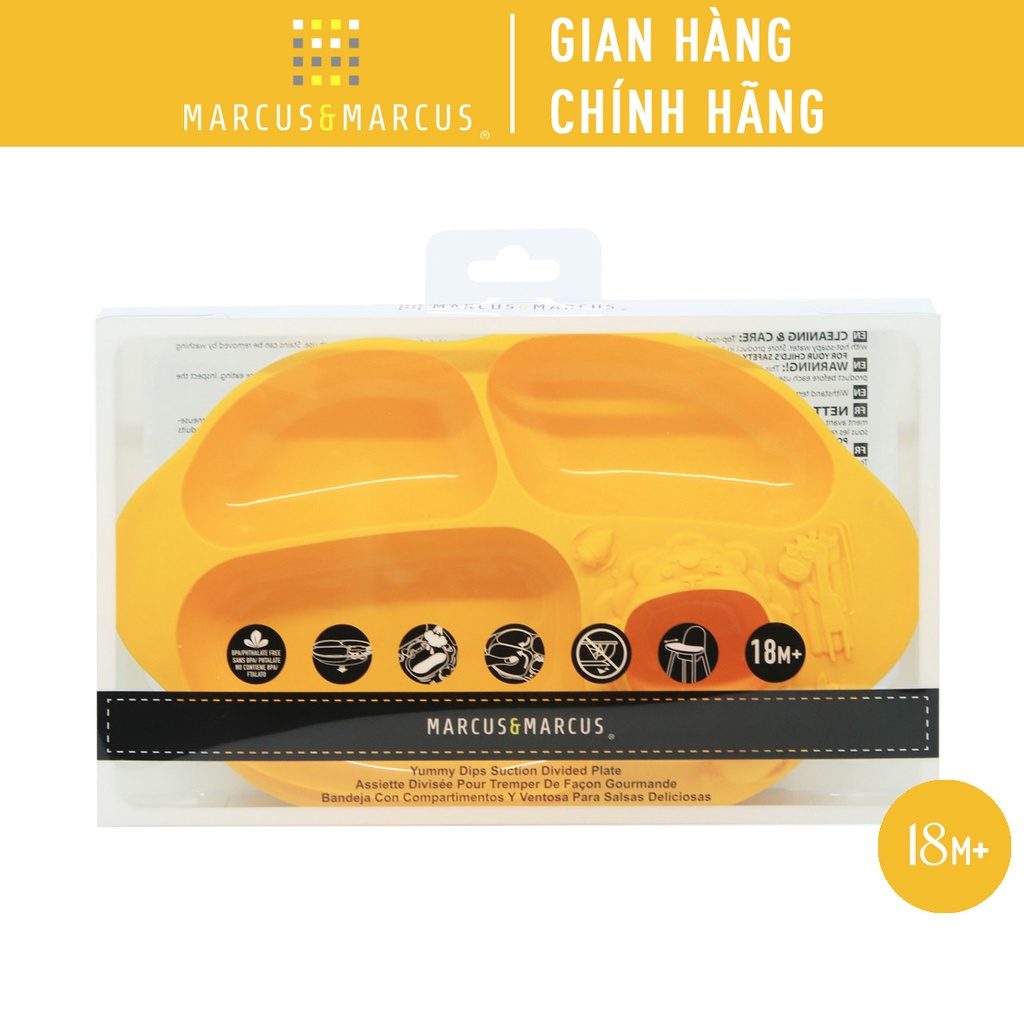 Ảnh Đĩa ăn dặm silicon chia ngăn có đế hút chân không chống đổ Yummy Marcus & Marcus, cho bé từ 18 tháng - Lola 1