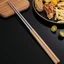 Đũa Chiên Thức Ăn Thép Không Gỉ Tay Cầm Gỗ Tự Nhiên Dài 38.5cm