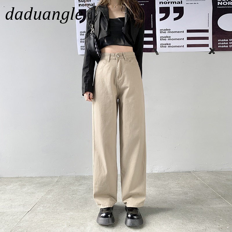 Ảnh Quần jean Daduhey lưng cao dáng rộng thẳng thời trang phong cách Hàn Quốc cao cấp cho nữ 3