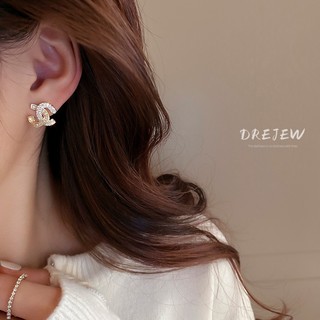 DREJEW Bông Tai Mạ Bạc 925 Đính Đá zircon Kiểu Hình Học Đơn Giản Sang Trọng