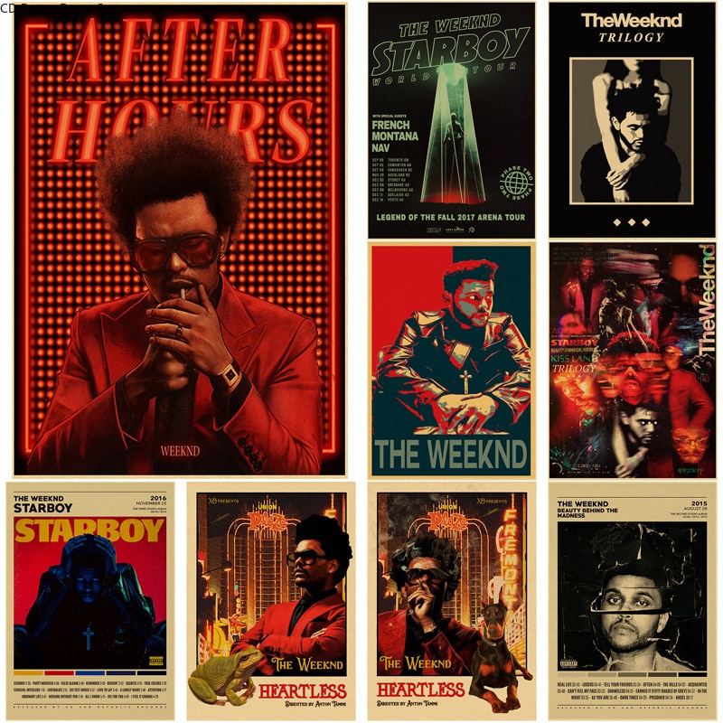 Tranh Treo Tường In Hình Rapper The Weeknd Bằng Giấy Kraft Phong Cách ...