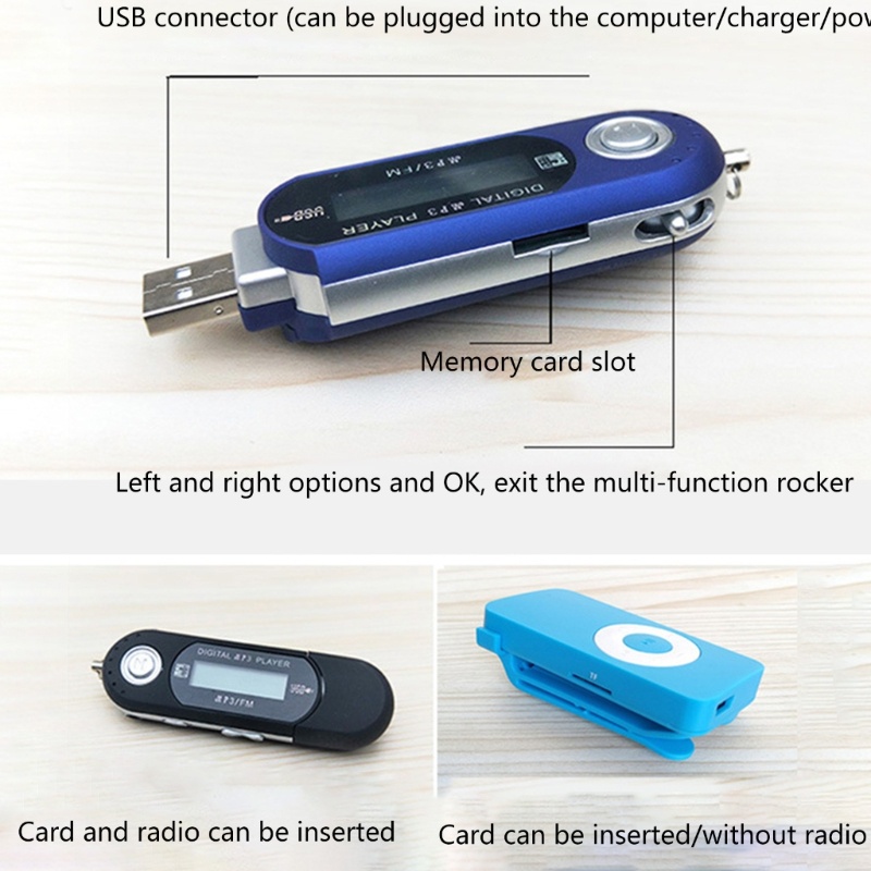 Máy Nghe Nhạc MP3 USB Đa Năng Chạy Bằng Pin AAA