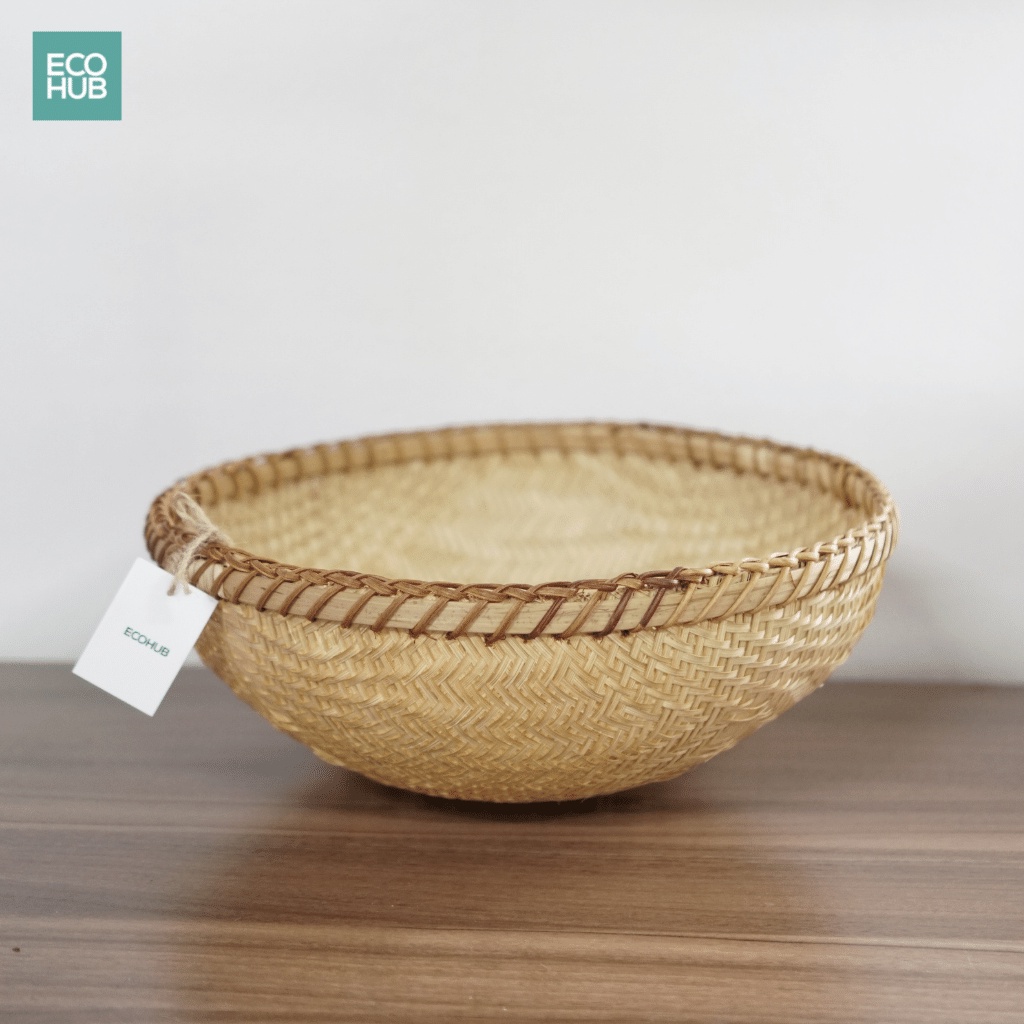 Rổ tre ECOHUB đan viền mây tự nhiên, decor, nhà hàng, bếp dọn dẹp ...