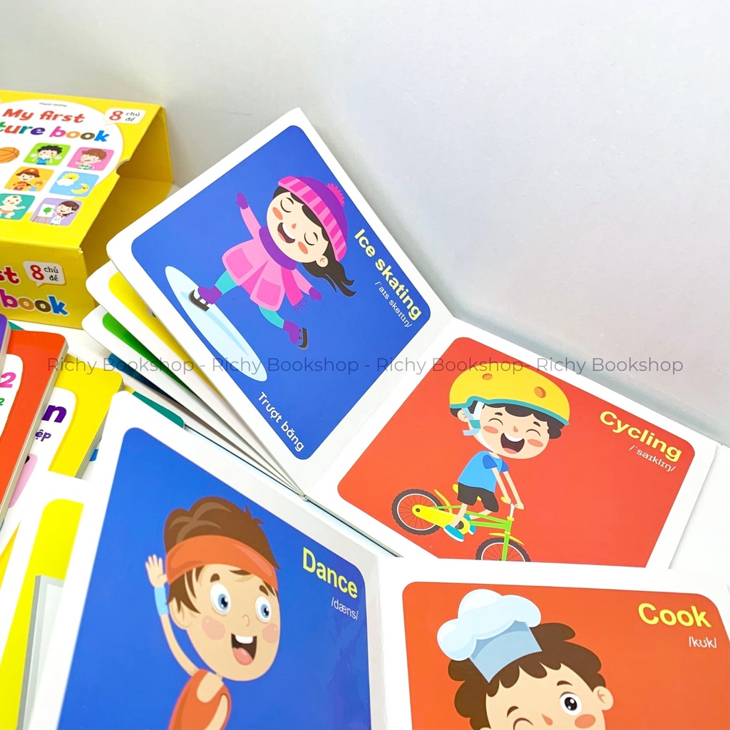 Sách - Thư viện hình ảnh đầu tiên cho bé song ngữ Anh Việt bìa cứng - My first picture book (bộ 8 cuốn có file nghe)