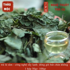 Trà lá sâm ngọc linh sấy lạnh hút chân không hộp thiếc sang trọng 50gr -100gr