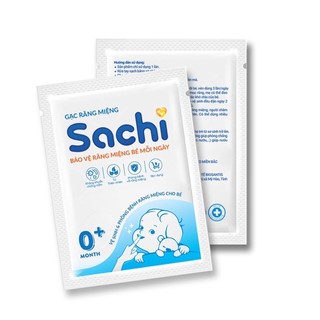 Gạc răng miệng Sachi - Rơ lưỡi, Vệ sinh răng miệng cho bé - 5 gói