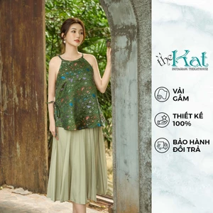 Áo Yếm Gấm The Kat House nhẹ nhàng, thanh lịch, tôn dáng, có cúc khuy cài sau