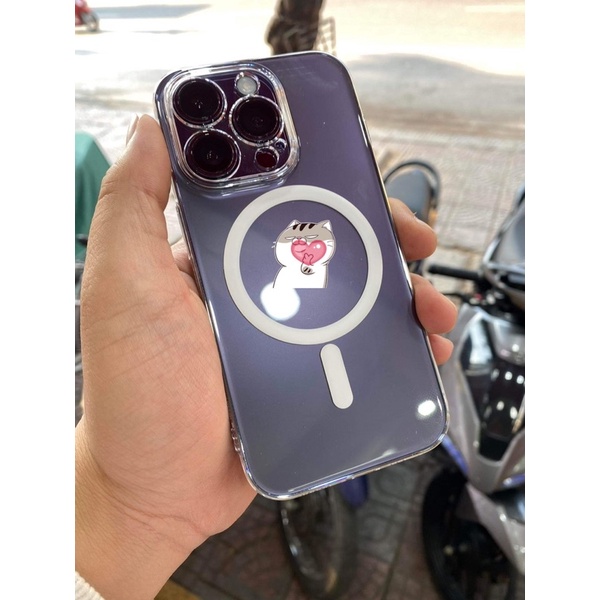 Ốp Lưng iPhone Memumi Nhựa Trong Suốt kèm hỗ trợ sạc ko dây cho iPhone 14 Pro Đến 17 Pro Max