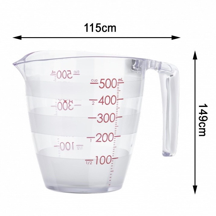 Ca đong định lượng chia vạch 200ml,500ml YOKO INOCHI tiện dụng dùng pha sữa cho bé