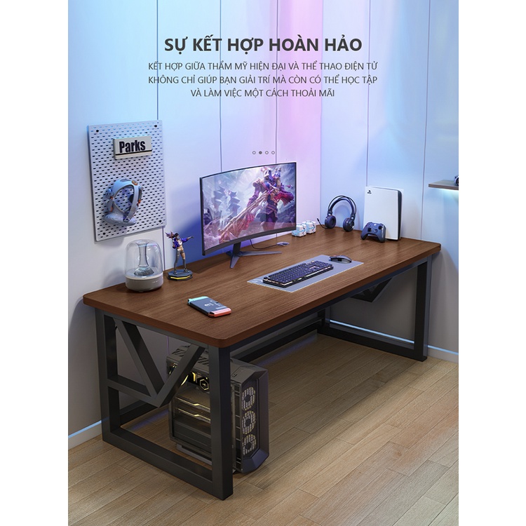 Ảnh Bàn gaming, bàn làm việc có kệ để đồ khung thép mặt gỗ mdf phủ melamin thương hiệu IGA - Gm68 2