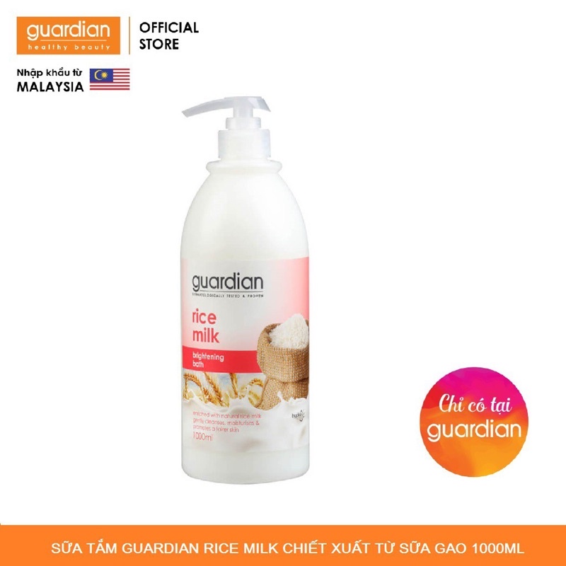 SỮA TẮM GUARDIAN SÁNG DA RICE MILK 1L | Shopee Việt Nam