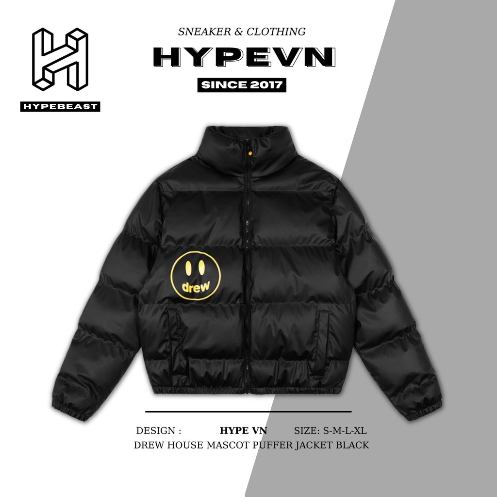 Áo Phao Drew House Mascot Puffer Jacket Black Form US - HYPE