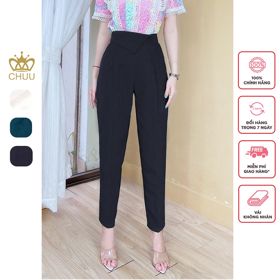 Quần tây baggy lưng cao Nữ công sở vải chống nhăn CHUU Q5031