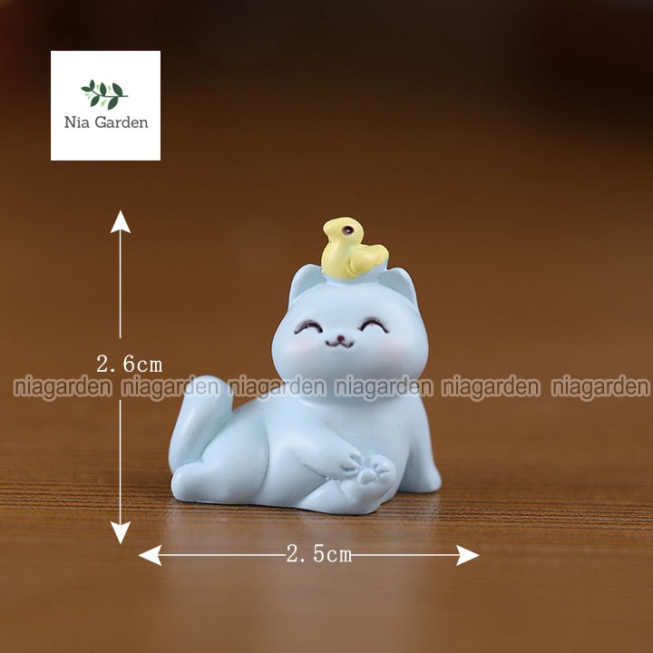 Tiểu cảnh mèo mini mô hình trang trí chậu cây bàn học làm việc decor ...