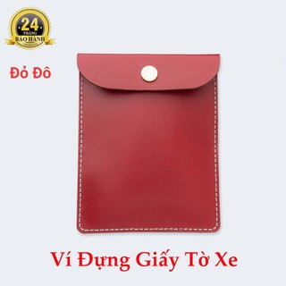 Ví Da Bò Thât Đựng Giấy Tờ, Đăng Kiểm Xe Ô Tô 1 ngăn Nhiều màu sắc Bảo hành 2 năm, Khắc tên và số điện thoại chủ xe