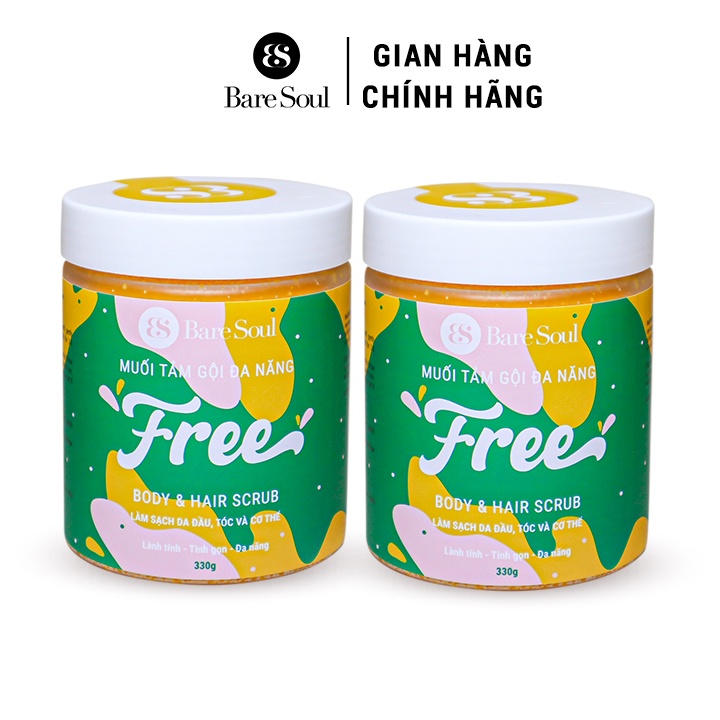 Ảnh Combo 2 Muối tắm gội tẩy tế bào chết tẩy tế bào chết da đầu, tóc BareSoul FREE Hair Scrub 330g x2 2