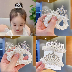 Dây buộc tóc Vương Miện ngọc Nhân Tạo dễ thương cho bé Qiqishop