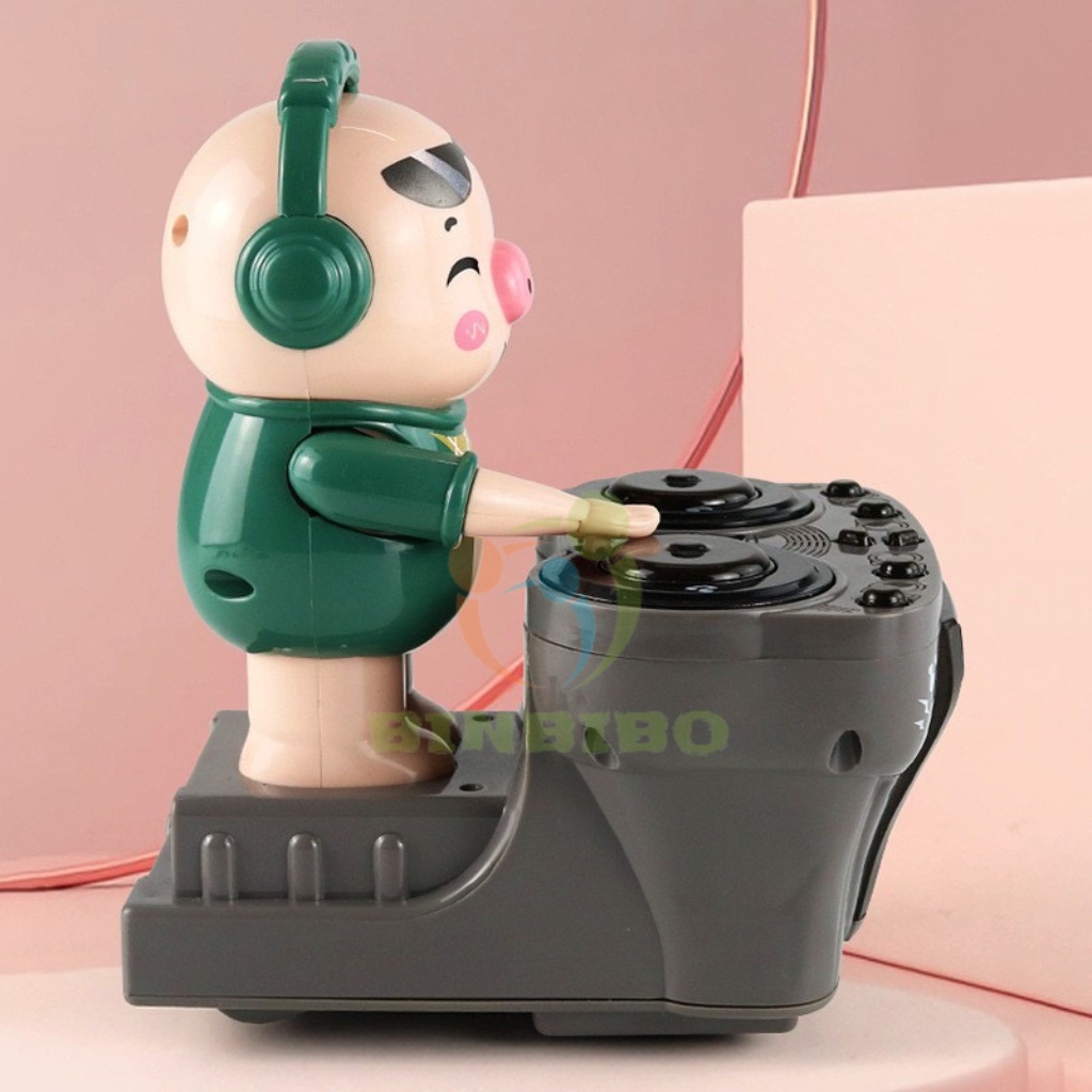 Heo DJ Phát Nhạc Có âm thanh và đèn phát sáng nhảy cực vui dễ thương cho bé- Binbibo