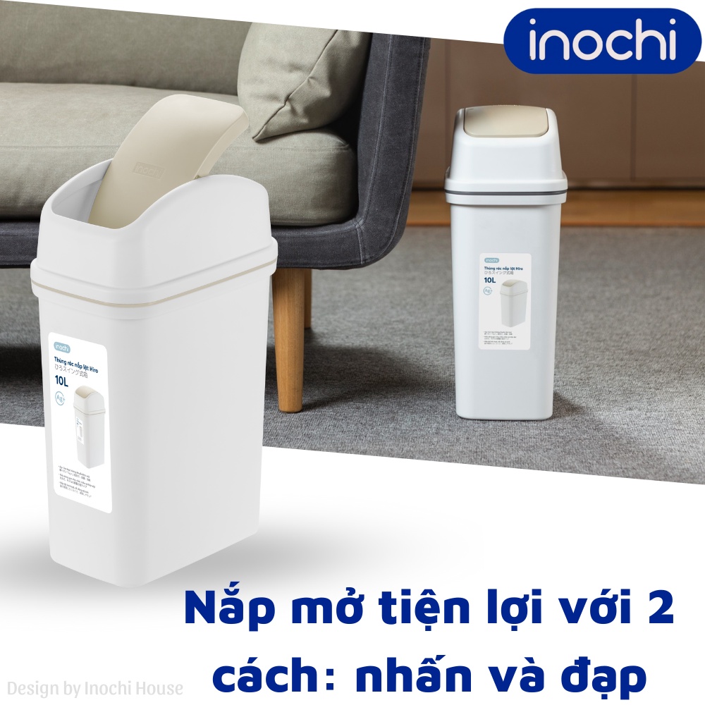 Thùng rác nhựa NẮP LẬT có lõi - Sọt rác thông minh Inochi 5Lít