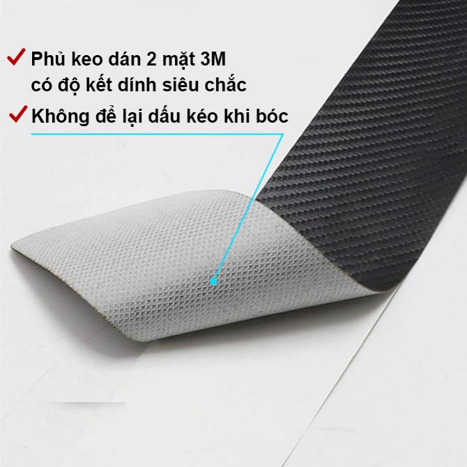 Nẹp Decal dán chống xước, ốp bậc cửa, nẹp chân, trầy cốp xe MG ZS, HS, MG5-Mẫu vân cacbon
