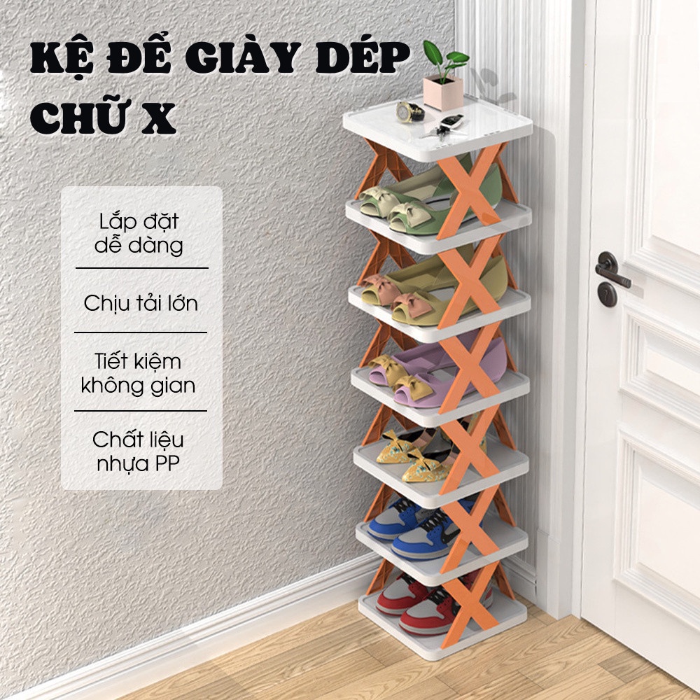 Kệ để giày dép, để đồ đa năng 5 tầng chữ x