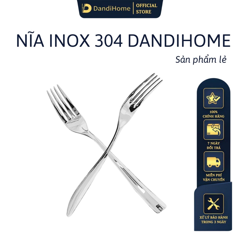 Nĩa inox 304 DandiHome 2020 cao cấp, sang trọng, tinh tế