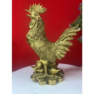 Tượng Gà chữ Phúc bằng đồng Vật Phẩm Phong Thủy Gà Trống Trưng Bày Quà tặng trang trí