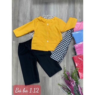 [8-20kg] Bộ bà ba cho bé trai bé gái kèm khăn