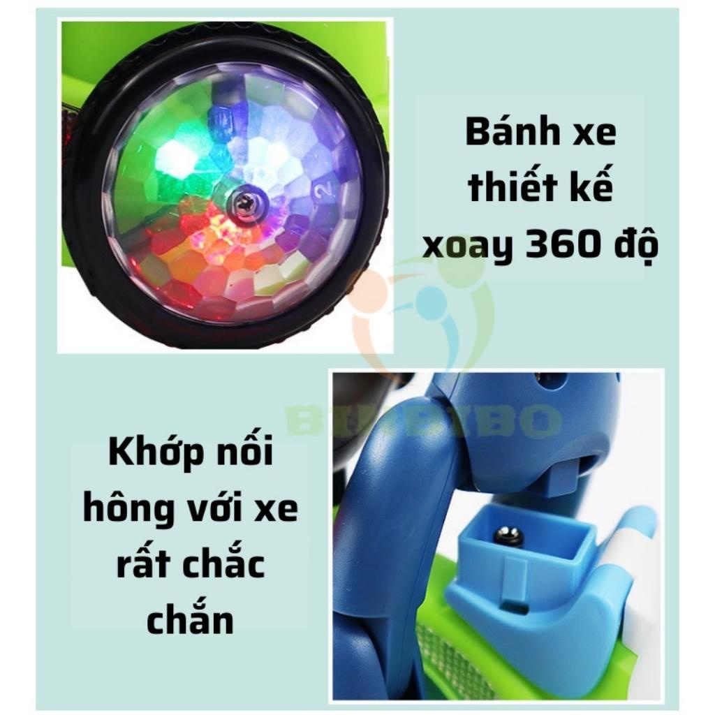 Đồ chơi em bé đi xe đạp xoay 360 độ có đèn và nhạc cực hay cho bé - Binbibo