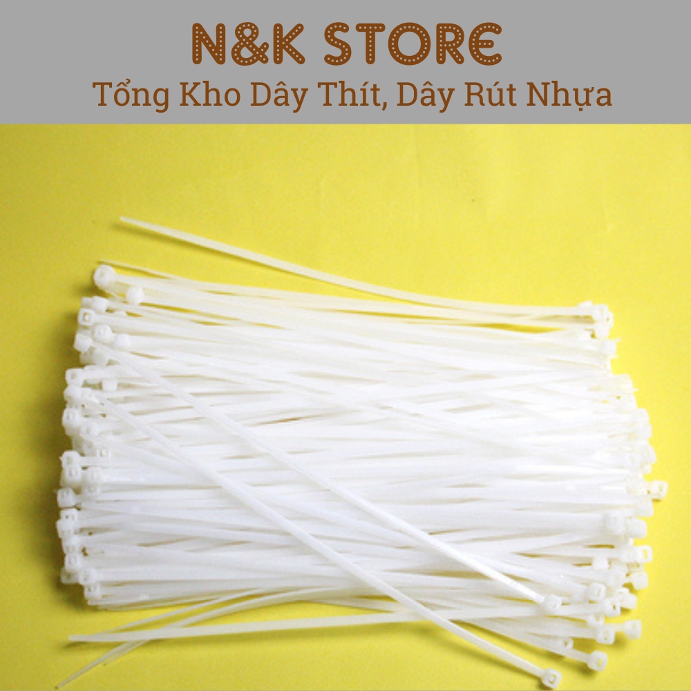 Túi 180c dây rút 4x300mm, lạt nhựa dài 30cm, dây thít nhựa đen trắng dẻo dai
